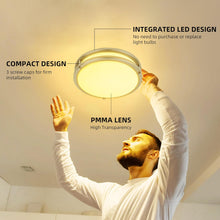 Cargar imagen en el visor de la galería, Lámpara LED de techo, de montaje empotrado, luces de techo ajustables, de 3000 K, 4000 K y 5000 K, iluminación regulable para pasillo baño cocina o escalera, listado ETL A19