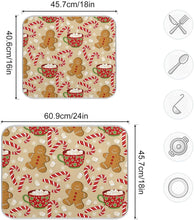 Cargar imagen en el visor de la galería, Tapete de secado de platos de bastón de caramelo de Navidad para cocina, invierno, nieve, copo de nieve, muñeco de nieve,ln23 muñeco de nieve, tapete de secado de microfibra de Navidad, tapete absorbente