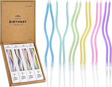 Cargar imagen en el visor de la galería, PHD CAKE 24 unidades de velas metálicas doradas en espiral largas y delgadas para cumpleaños