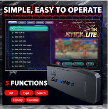 Cargar imagen en el visor de la galería, GameNext Wireless Retro Gaming Console Stick Retro Video Game Console Stick Built in 20000+ Games with 9 Emulators, 4K HDMI Output with 2 2.4G Wireless Controllers (64GB Memory Card) a19