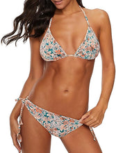 Cargar imagen en el visor de la galería, Traje de baño de dos piezas en triángulo de bikini con cordones