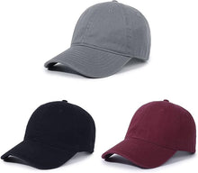 Cargar imagen en el visor de la galería, Gorra de béisbol unisex de algodón liso en blanco para papá, ajustable, estilo vintage A22