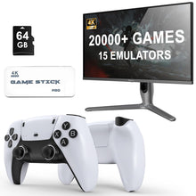 Cargar imagen en el visor de la galería, 20000+ Games Retro Wireless Game Stick - Wireless Retro Game Console with 15 Emulators , 4K HD Output System, Plug and Play Video Game Consoles with 64GB TF Card, 2.4G Wireless Controllers - Gift for Gamers of All Ages A19