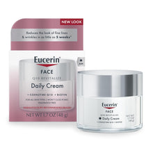 Cargar imagen en el visor de la galería, Eucerin Q10 Crema facial antiarrugas, crema facial sin perfume para pieles sensibles, tarro de 1.7 onzas