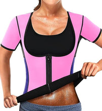 Cargar imagen en el visor de la galería, Chaleco de neopreno para mujer adelgazante con mangas, para sauna, spa, para ejercicio