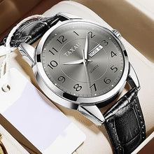 Cargar imagen en el visor de la galería, Reloj para hombre, reloj de cara grande para hombre, correa de cuero, reloj clásico para hombre, reloj de fecha para hombre, a21 reloj analógico para hombre, reloj analógico para hombre, reloj de