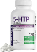 Cargar imagen en el visor de la galería, Bronson 5-HTP 200mg (5-hidroxitriptófano) Griffonia Simplicifolia Sin OMG, 60 Cápsulas Vegetarianas