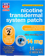 Cargar imagen en el visor de la galería, Parche para sistema transdérmico de nicotina, paso 2, 14 mg - 14 ct, parches de nicotina paso 2 | Dejar de fumar, ayuda para dejar de fumar | Parche de nicotina | Información adicional del ln23