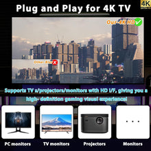 Cargar imagen en el visor de la galería, Barra de consola de juegos retro inalámbrica, palo de juegos nostalgia, Plug & Play TV Video Gaming Stick con más de 20000 juegos integrados, 15 emuladores retro 64G, salida HDMI 4K, 2 controladores A19