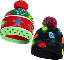 Cargar imagen en el visor de la galería, 2 paquetes de gorro de punta con luz LED de Navidad