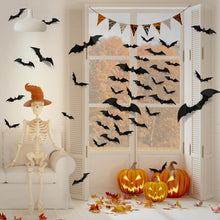 Cargar imagen en el visor de la galería, LUDILO 100 pcs Murciélagos Decoraciones de Halloween: Decoración de Pared de Murciélagos de Halloween