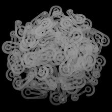 Cargar imagen en el visor de la galería, 100 piezas de plástico transparente en forma de J ganchos de lencería estante de exhibición para colgar bolsas de embalaje ropa pequeños
