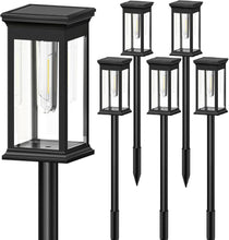 Cargar imagen en el visor de la galería, MelonArt Luz solar para camino al aire libre para pasarela, paquete de 6 luces solares de camino de jardín de color blanco cálido, a21 resistente a la... Tamaño:Blanco cálido Color:6 Pack