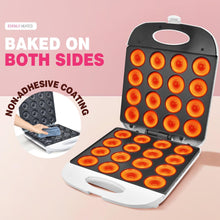 Cargar imagen en el visor de la galería, DSP Mini máquina de donas todo en uno, antiadherente, de tacto fresco para 16 mini donas, 1400 W, ln24 perfecta para desayunos, aperitivos y postres