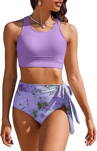 Cargar imagen en el visor de la galería, Conjunto de bikini de cintura alta para mujer