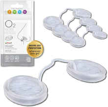 Cargar imagen en el visor de la galería, Filtros nasales O2 con filtración 3M - Pantallas nasales para alergias, polvo y humo