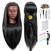 Cargar imagen en el visor de la galería, Cabeza de Entrenamiento 26"-28'' Cabeza de Maniquí con Cabello