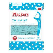 Cargar imagen en el visor de la galería, Plackers Twin Line Púas de Hilo Dental, Tuffloss de Doble Línea 75 unidades