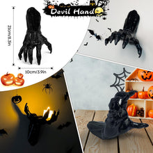 Cargar imagen en el visor de la galería, Decoración de Halloween para interiores, 4 paquetes de manos espeluznantes con velas LED