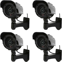Cargar imagen en el visor de la galería, Cámaras de vigilancia falsas de maniquí de 4 balas con luz LED