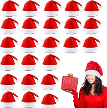 Cargar imagen en el visor de la galería, Gorros de Navidad de tela roja no tejida de 24