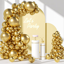 Cargar imagen en el visor de la galería, Kit de guirnalda de globos dorados metálicos para fiesta de cumpleaños