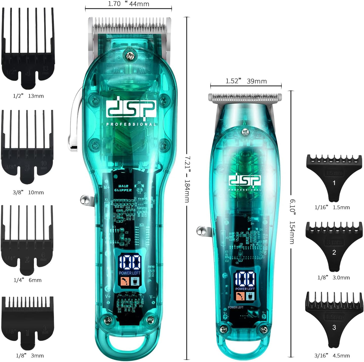 DSP® Hair Trimmer, Trimmer Set For Men, Professional Barber Set For Hair And Beard Cutting, Zero Gap Beard Trimmer, With LED Indicator (Blue