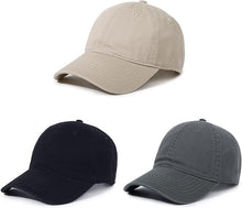 Cargar imagen en el visor de la galería, Gorra de béisbol unisex de algodón liso en blanco para papá, ajustable, estilo vintage ln25
