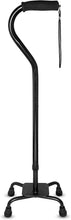 Cargar imagen en el visor de la galería, RMS Bastón cuádruple, bastón ajustable con base de 4 puntas para mayor estabilidad, mango acolchado de espuma para un agarre suave, funciona para hombres o mujeres diestros o zurdos (negro) ln25