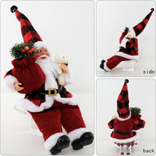 Cargar imagen en el visor de la galería, AnyDesign Figuras de Papá Noel sentado de Navidad hechas a mano con bolsa de regalo y oso pequeño, decoración de Navidad ln23 para mesa de oficina en casa, decoración de fiesta de Navidad (12 pulgadas)