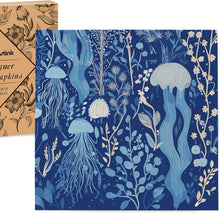 Cargar imagen en el visor de la galería, 30 servilletas de papel de diseño premium, 3 capas, 6.5 x 6.5 pulgadas, plegables,ln23 desechables, decorativas, para almuerzo, cena, color azul oscuro