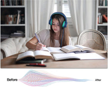 Cargar imagen en el visor de la galería, LORELEI E7 - Auriculares para niños con micrófono, auriculares con cable para niños, niñas, volumen seguro de 85/94 dB, conector de audio de 0.138 in, sin enredos, para la escuela, iPad,ln24 portátil, viajes (azul y verde)