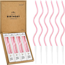 Cargar imagen en el visor de la galería, PHD CAKE 24 unidades de velas metálicas doradas en espiral largas y delgadas para cumpleaños