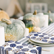 Cargar imagen en el visor de la galería, AnyDesign Paquete de 80 servilletas de porcelana desechables con hojas botánicas azules, servilletas de papel de calabaza,ln23 servilletas de mano para otoño, Acción de Gracias, hogar, cocina, baño, 13 x