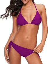 Cargar imagen en el visor de la galería, Traje de baño de dos piezas en triángulo de bikini con cordones