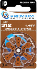 Cargar imagen en el visor de la galería, Premium Batteries Tamaño 675, ZA675, PR44, P675 1.45V Zinc Air Baterías para audífonos con pestaña azul (30 baterías)
