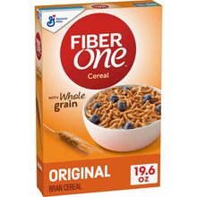 Cargar imagen en el visor de la galería, Fiber One Cereal, salvado original, cereal de alta fibra hecho con grano entero, 19.6 oz