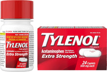Cargar imagen en el visor de la galería, Tylenol Comprimidos extra fuertes con 500 mg de acetaminofeno, analgésico y reductor de fiebre, 24 unidades