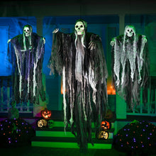 Cargar imagen en el visor de la galería, JOYIN 3 Pack Decoraciones colgantes de fantasmas de esqueleto de Halloween