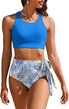 Cargar imagen en el visor de la galería, Conjunto de bikini de cintura alta para mujer