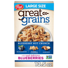 Cargar imagen en el visor de la galería, Great Grains Cereal de desayuno con pasas, dátiles y nueces pecanas, cereal de pasas con dátiles dulces y racimos de granola