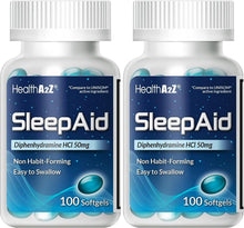 Cargar imagen en el visor de la galería, Ayuda para dormir HealthA2Z, cápsulas blandas de difenhidramina 50 mg