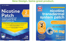 Cargar imagen en el visor de la galería, Parche para sistema transdérmico de nicotina, paso 2, 14 mg - 14 ct, parches de nicotina paso 2 | Dejar de fumar, ayuda para dejar de fumar | Parche de nicotina | Información adicional del ln23