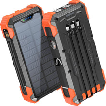 Cargar imagen en el visor de la galería, GOODaaa Banco de energía portátil cargador 42800mAh incorporado 4 cables y termómetro 15W carga rápida banco de energía cinco salidas tres entradas cargador solar banco de energía, Ln23