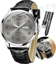 Cargar imagen en el visor de la galería, Reloj para hombre, reloj de cara grande para hombre, correa de cuero, reloj clásico para hombre, reloj de fecha para hombre, a21 reloj analógico para hombre, reloj analógico para hombre, reloj de