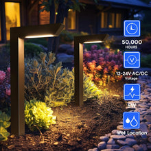 Cargar imagen en el visor de la galería, Energetic 3CCT - Luces de paisaje de bajo voltaje, 5W 200LM IP65, impermeables, luces LED para camino, 50000 horas, iluminación de paisaje al aire libre, luz lateral moderna cuadrada, carcasa de A19