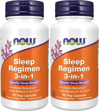 Cargar imagen en el visor de la galería, NOW Foods Suplementos, régimen de sueño 3 en 1, con melatonina, 5-HTP y L-teanina, mezcla de sueño reparador*