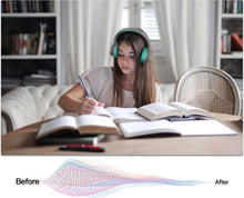 Cargar imagen en el visor de la galería, LORELEI E7 - Auriculares para niños con micrófono, auriculares con cable para niños, niñas, volumen seguro de 85/94 dB, plegables y giratorios, 0.138 in, sin enredos, para la escuela,ln24 iPad, portátil, viajes (gris y verde)