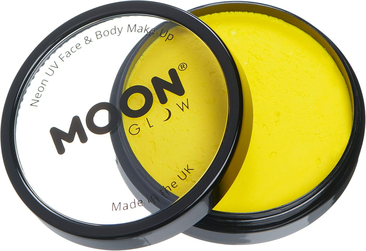 Pro Intense Neon UV Face & Body Paint Cake Pots de Moon Glow - Amarill ...