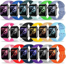 Cargar imagen en el visor de la galería, Paquete de 18 correas compatibles con Apple Watch de 38, 40, 41, 42, 44, 45, 46 y 49 mm, unisex